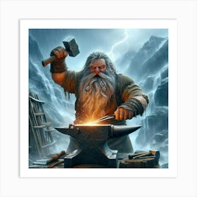 Dwarven Blacksmith Art Print