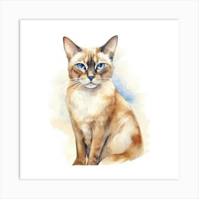 Thai Pointed Cat Portrait 3 Art Print