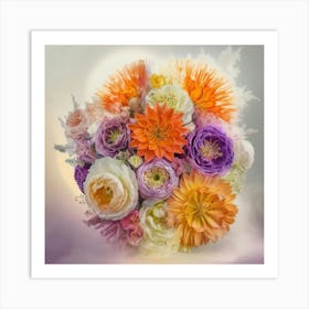  Dreamlike And Kaleidoscopic Cinematic Photograph Of Flower Arrangement Art Print