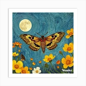 Moth In The Moonlight Art Print