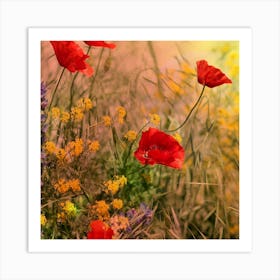 Red flowers Art Print