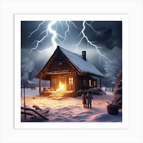 l Winter And Lightning Art Print