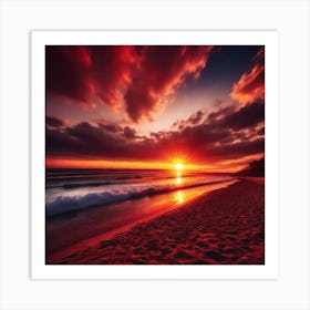 Sunset On The Beach 211 Art Print