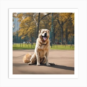 Dog In Park 1 Art Print