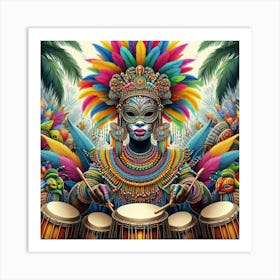 African Drumming Print Art Art Print