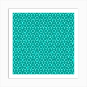 Aqua Mermaid Pattern Background Art Print