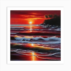 Sunset At The Beach 219 Art Print