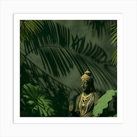 Buddha Statue In The Forest Art Print