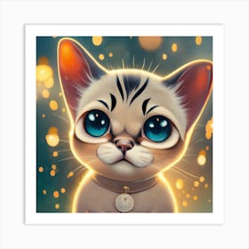 Cute Cat With Blue Eyes Art Print