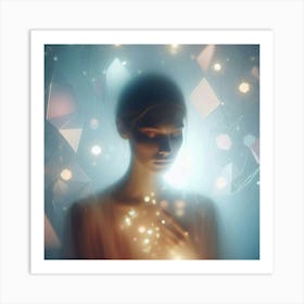 Woman Holding A Star Art Print