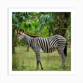 Zebra In The Forest 2 Art Print