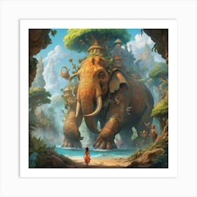 Elephant In The Jungle paintings art print 1 Art Print