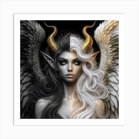 Angelic Woman With Wings Art Print