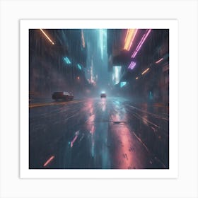 Rainy Night In The City 2 Art Print