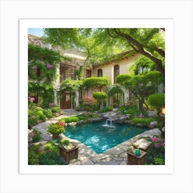 Mediterranean Garden 1 Art Print