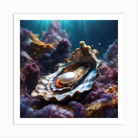 Pearl Oyster In The Sea Art Print