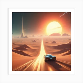 Futuristic Desert Scene Art Print