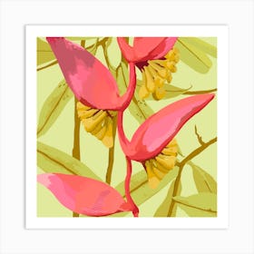 Heliconia Flowers Square Art Print