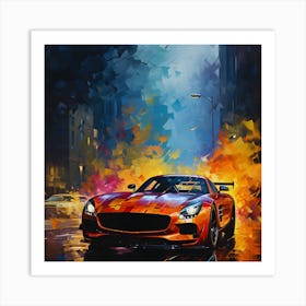 Velocity Rouge Modern Racing Elegance Art Print