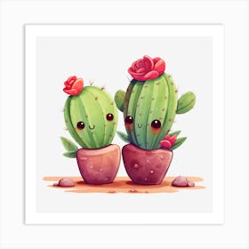 Cute Cactus 2 Art Print