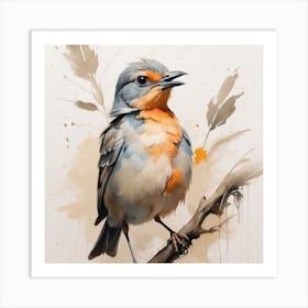 Bird On A Branch Art Print