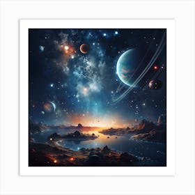 Planets In Space Art Print