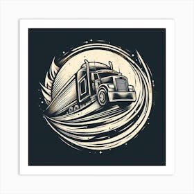 Semi Truck Art Print