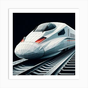 Polygonal High-Speed Train Art Print Art Print