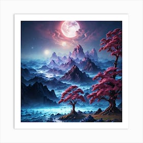 Asian Landscape Painting Art Print