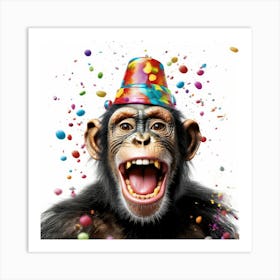 Birthday Chimpanzee 1 Art Print