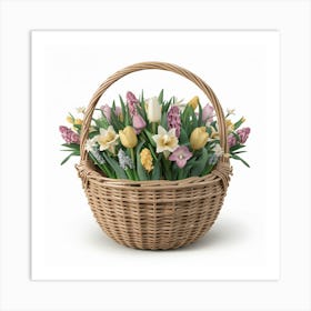 Basket Of Flowers 1 Art Print