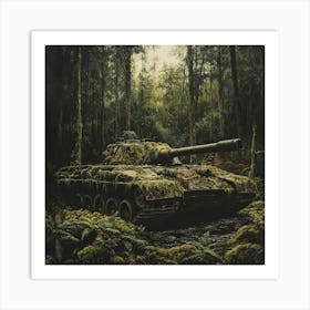 Tiger Tank In The Forest Art Print