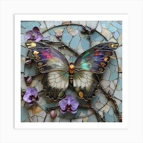 Mosaic Butterfly Art Print