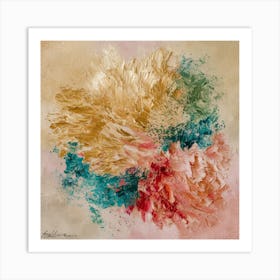 Color Symphony Abstract Textures In Beige, Gold, And Pink (2) Art Print