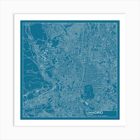 Madrid Spain city map blueprint design Poster