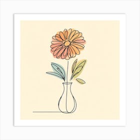 A Flower in a Vase: An Impressionist Art Print Art Print