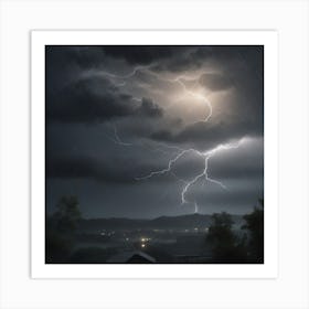 Lightning In The Sky Art Print