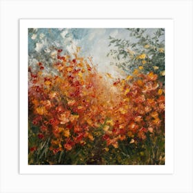 Blooming Radiance A Vibrant Field Of Flowers (1) Art Print