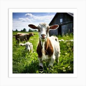 Pasture Rural Farm Goat Nature Farming Natural Countryside Animal Herd Agriculture Meadow (3) Art Print