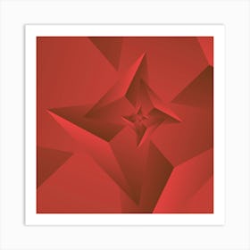 Redish Trendy Triangle Pattern Art Print