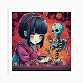 Anime Skeleton Girl 1 Art Print