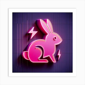 Neon Rabbit Art Print