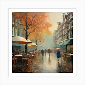 City In The Rain 2 Art Print