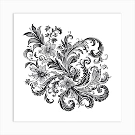 Ornate Floral Design 3 Art Print