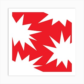 Red And White Starbursts 1 Art Print