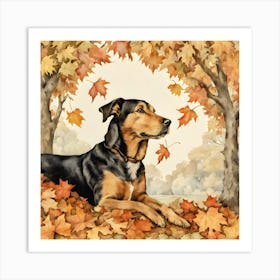 Autumn Dog Art Print