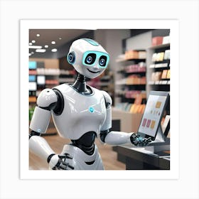 Robot In A Store Art Print