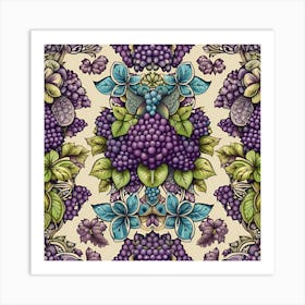 Seamless Pattern With Grapes Art Print