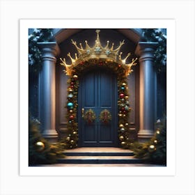 Christmas Decoration On Home Door Epic Royal Background Big Royal Uncropped Crown Royal Jewelry (12) Art Print