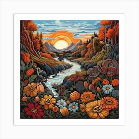 Sunset In The Valley Art Print